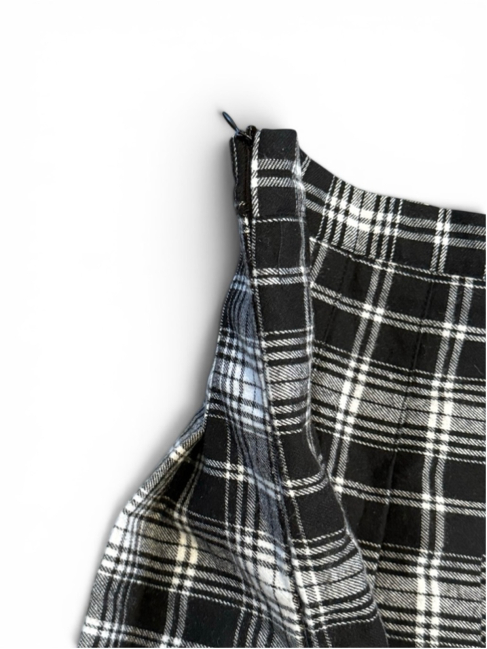 Cider Women’s Plaid Pleated Mini Skirt Black White Size M Preppy Schoolgirl - Picture 3 of 8